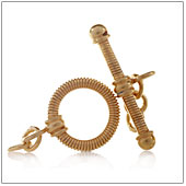 Vermeil Gold-Plated Toggle Clasp With Simple Balinese Ornament - TS5207-V