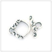 Sterling Silver Bali Carved Toggle Clasp - TS5303