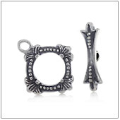 Sterling Silver Bali Carved Toggle Clasp - TS5313