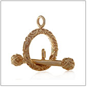 Vermeil Gold-Plated Bali Carved Toggle Clasp - TS5306-V