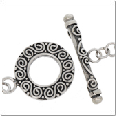 Sterling Silver Bali Ornate Toggle Clasp - TS5401