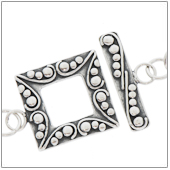 Sterling Silver Bali Ornate Toggle Clasp - TS5408