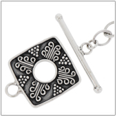 Sterling Silver Bali Ornate Toggle Clasp - TS5421