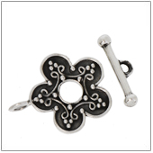 Sterling Silver Bali Ornate Toggle Clasp - TS5425