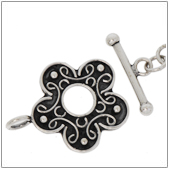 Sterling Silver Bali Ornate Toggle Clasp - TS5426