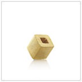 Vermeil Gold-Plated Plain Cube Bead - BP1745-V