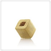 Vermeil Gold-Plated Plain Cube Bead - BP1746-V