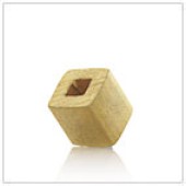 Vermeil Gold-Plated Plain Cube Bead - BP1747-V
